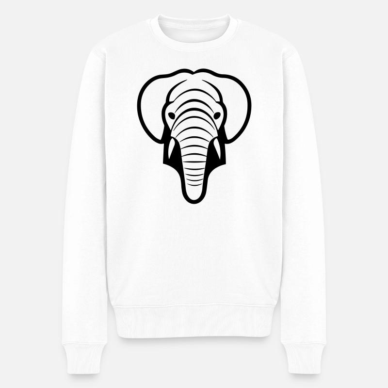 Elefant - Männer Premium Bio Pullover - Weiß