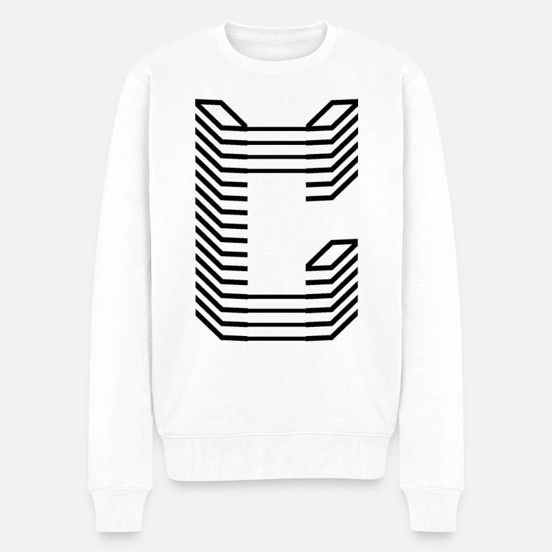 Unique Letter C Logo Design "Schwarz" - Männer Premium Bio Pullover - Weiß