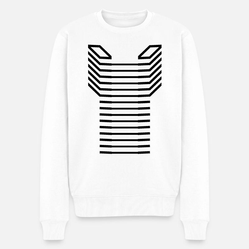 Einzigartiges Buchstaben-T-Logo-Design - Männer Premium Bio Pullover - Weiß