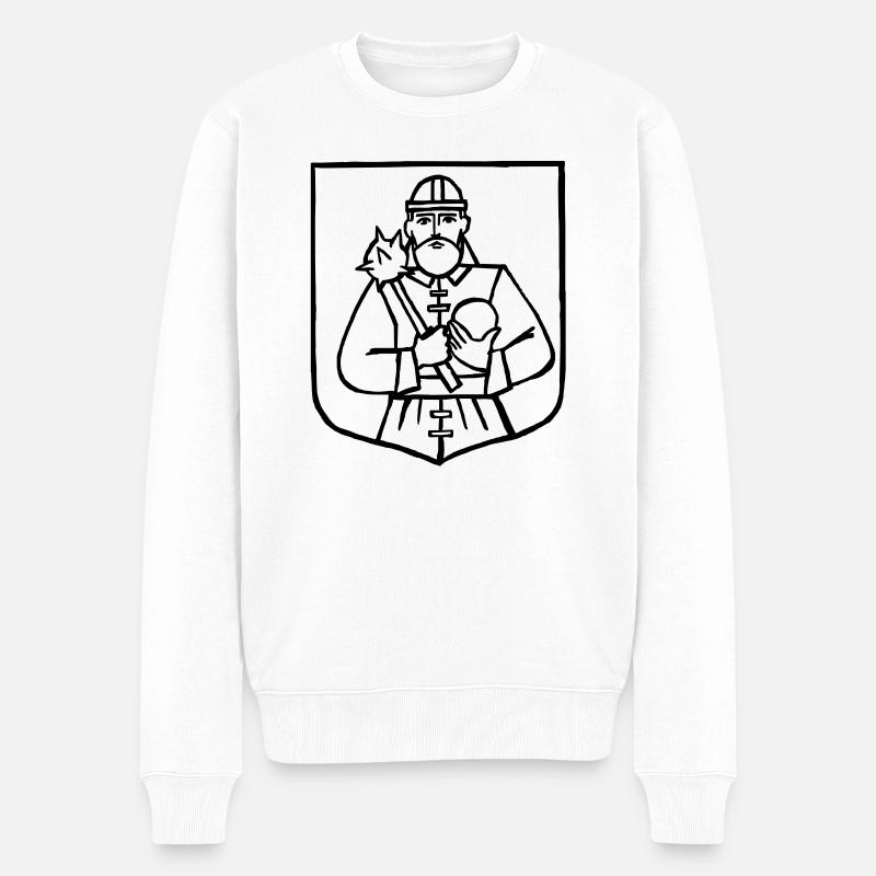Wappen "Heldsdorf" in Siebenbürgen s/w - Männer Premium Bio Pullover - Weiß