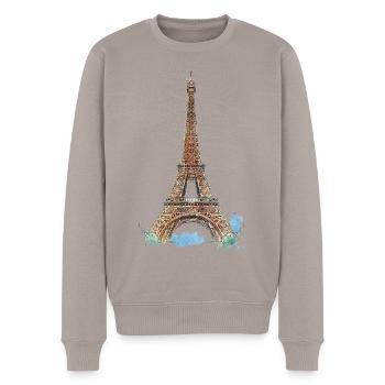 Paris Eiffelturm Frankreich France Tour Eiffel - Männer Premium Bio Pullover - Taupe - Vorne - Nico (187cm)