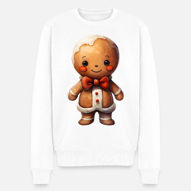 Lebkuchenmann - Männer Premium Bio Pullover - Weiß