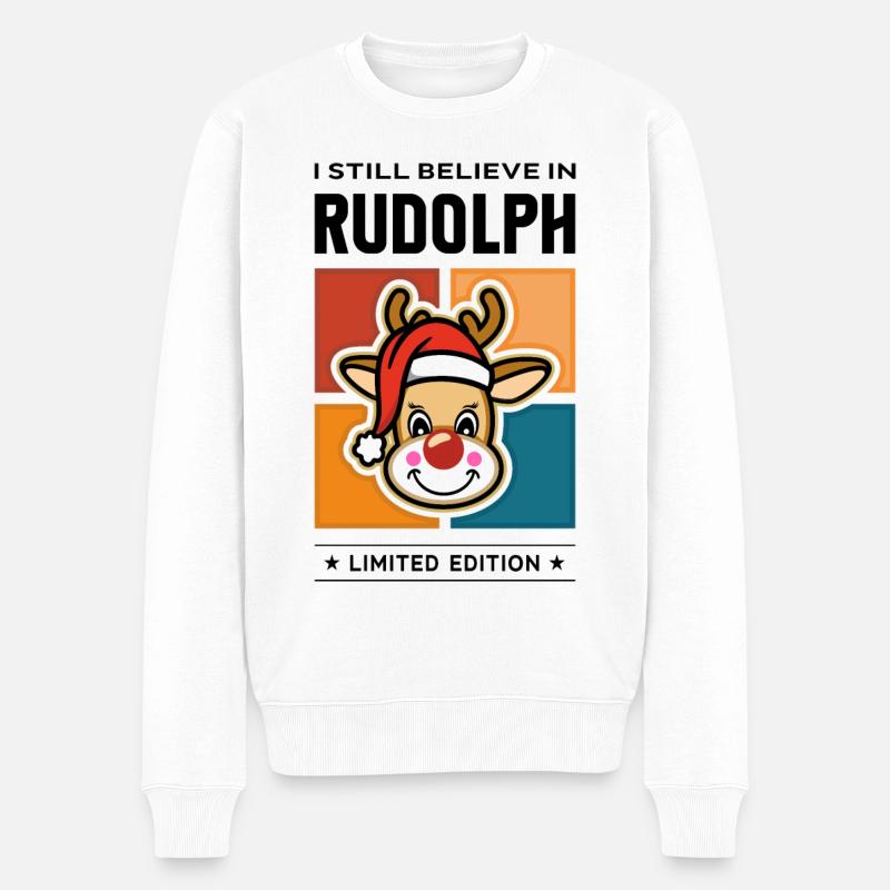 Rudolph - Männer Premium Bio Pullover - Weiß