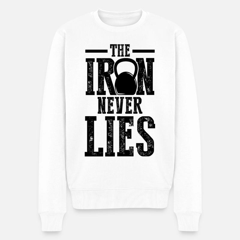 eisen fitness - Männer Premium Bio Pullover - Weiß