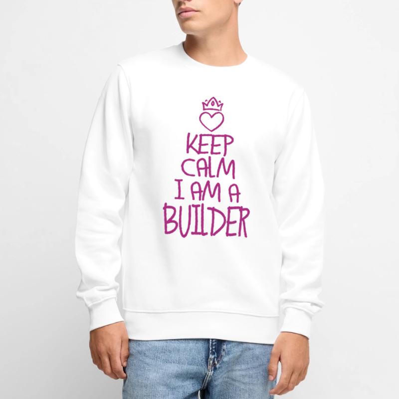 Keep Calm Construction Worker Cool Construction Worker Gift Men's Premium Organic Jumper