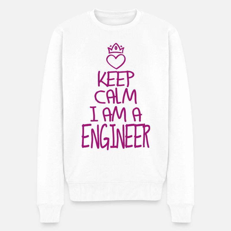 Keep Calm Engineer cool gift - Men's Premium Organic Jumper - white