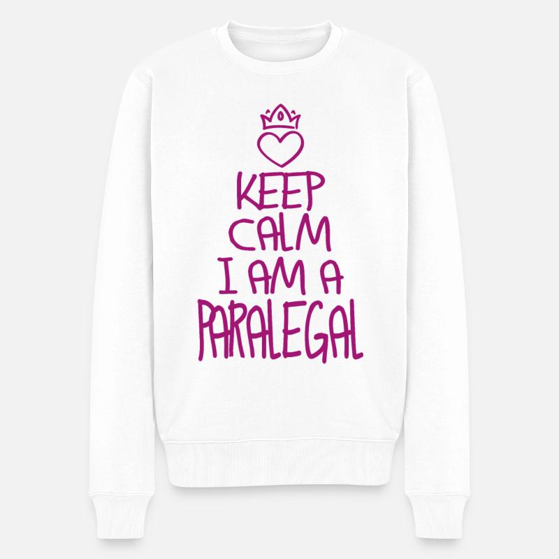 Keep Calm Rechtsanwaltsfachangestellte cool - Männer Premium Bio Pullover - Weiß