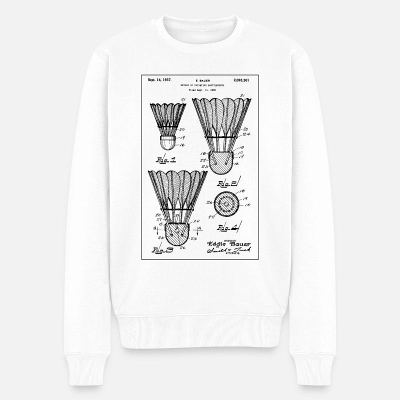 Badminton Badminton Evolution Joueur de badminton - Pull Premium bio Homme - blanc