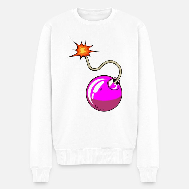 bombe meche dessin flamme - Pull Premium bio Homme - blanc