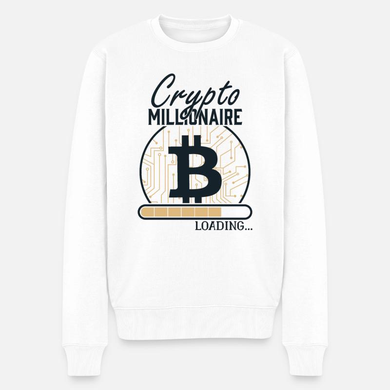 Krypto Millionär Loading Bitcoin BTC Hodler Crypto - Männer Premium Bio Pullover - Weiß