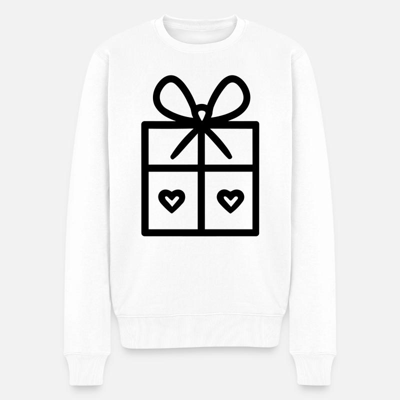 Boite icon de cadeau - Pull Premium bio Homme - blanc