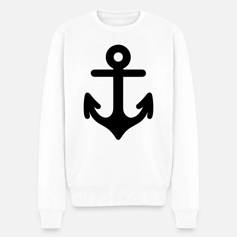 Anker - Männer Premium Bio Pullover - Weiß