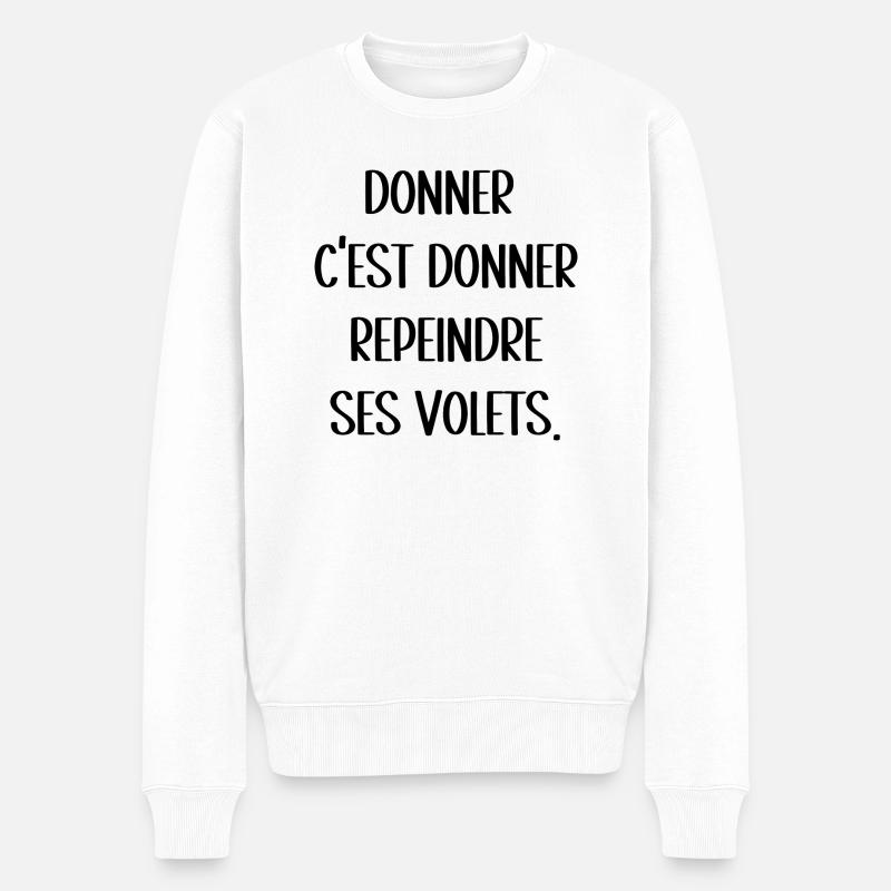 donner c'est donner - Pull Premium bio Homme - blanc