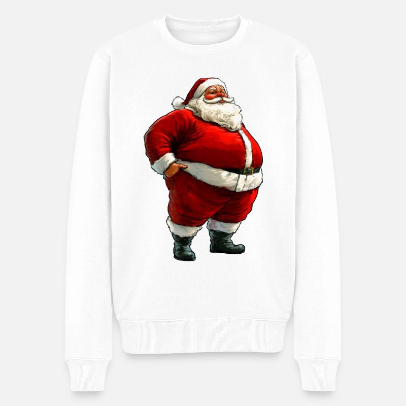 Weihnachten Weihnachtsmann - Männer Premium Bio Pullover - Weiß