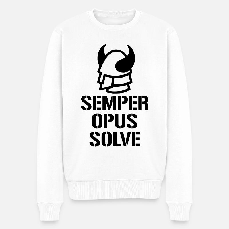 Semper Opus Solve - Männer Premium Bio Pullover - Weiß