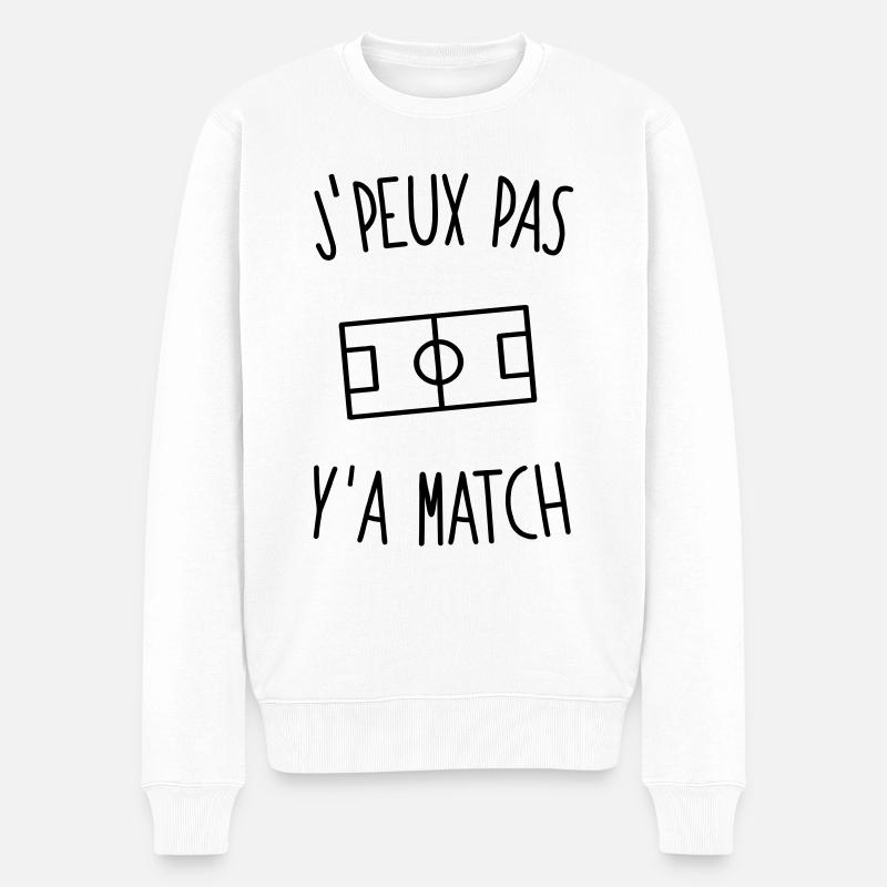 J'peux pas y'a match 1c - Pull Premium bio Homme - blanc