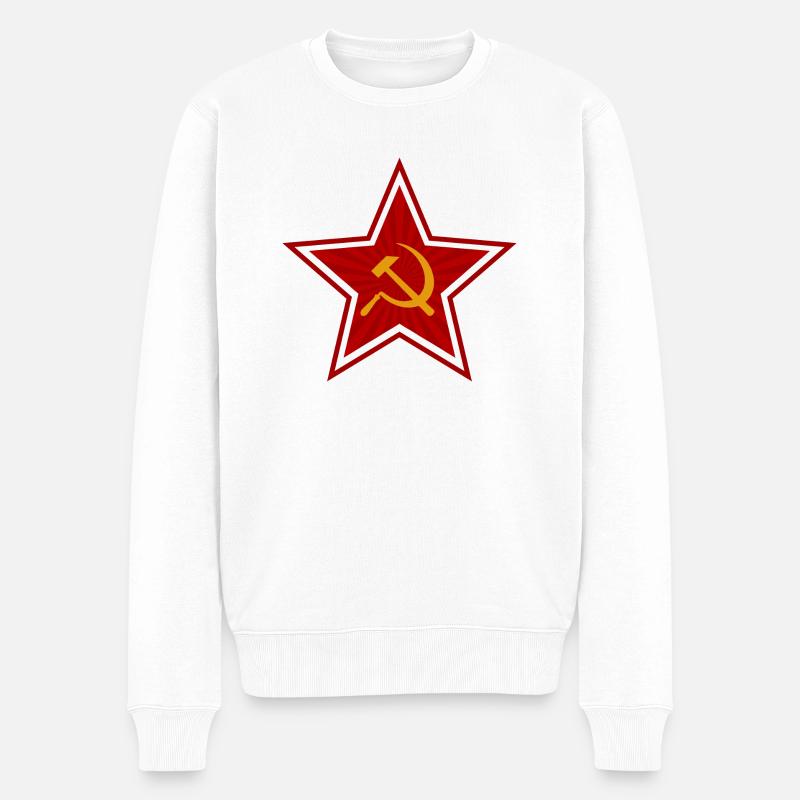 Kommunismus Roter Stern - Geschenkidee - Männer Premium Bio Pullover - Weiß