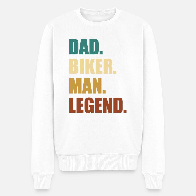 Moto Père Légende - Pull Premium bio Homme - blanc