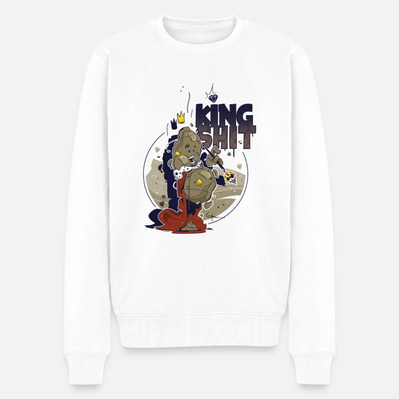 King Shit - Pull Premium bio Homme - blanc