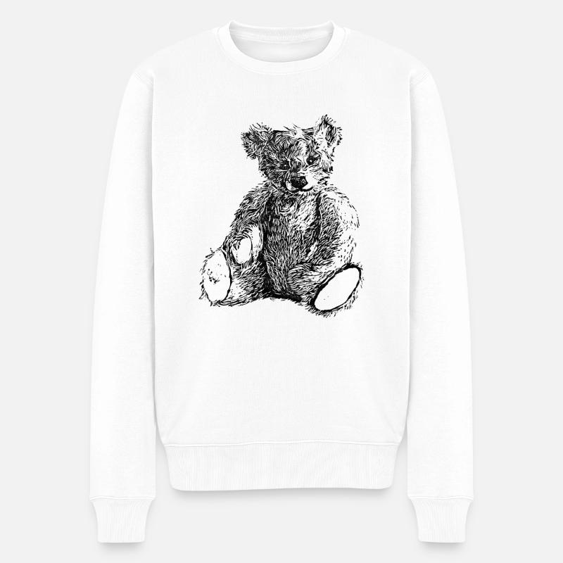 Teddybär - Männer Premium Bio Pullover - Weiß