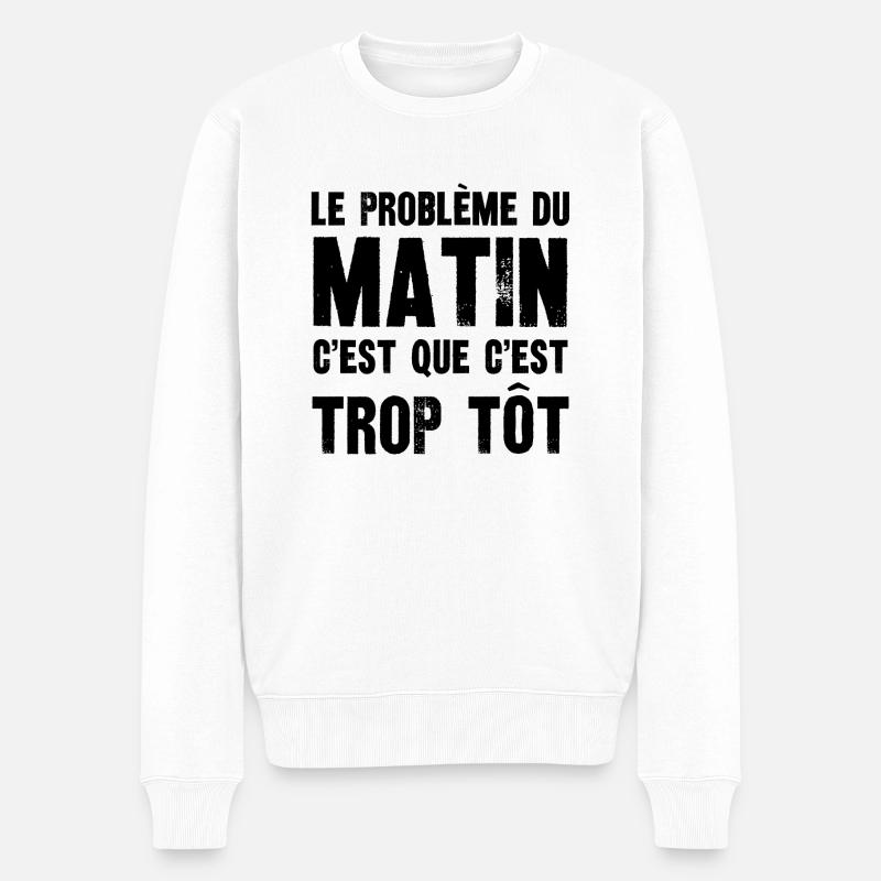 le problème du matin - Pull Premium bio Homme - blanc