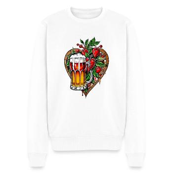 Ich liebe Bier - Männer Premium Bio Pullover - Weiß - Vorne - Thijin (182cm)