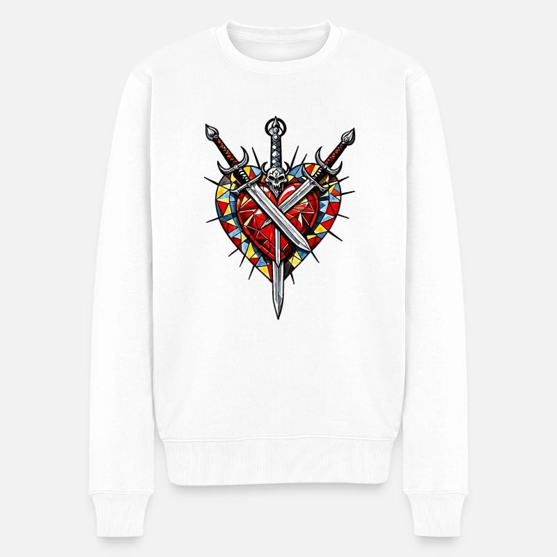 Braveheart - Männer Premium Bio Pullover - Weiß