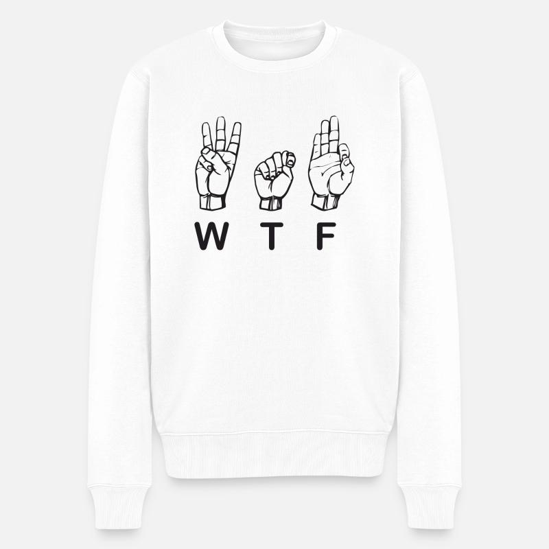 WTF - Well That's Funny - Männer Premium Bio Pullover - Weiß