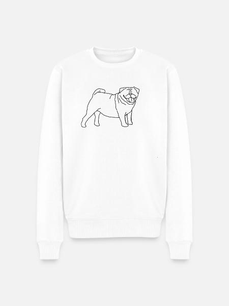 Just a Pug - Men's Premium Organic Jumper - white