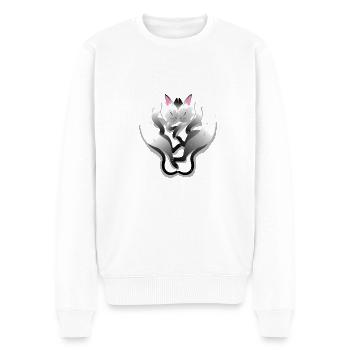 (2 Schlaf Katzen) - Männer Premium Bio Pullover - Weiß - Vorne - Thijin (182cm)