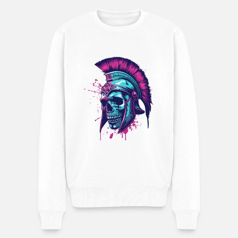 Casque Spartan Skull Spartan - Pull Premium bio Homme - blanc