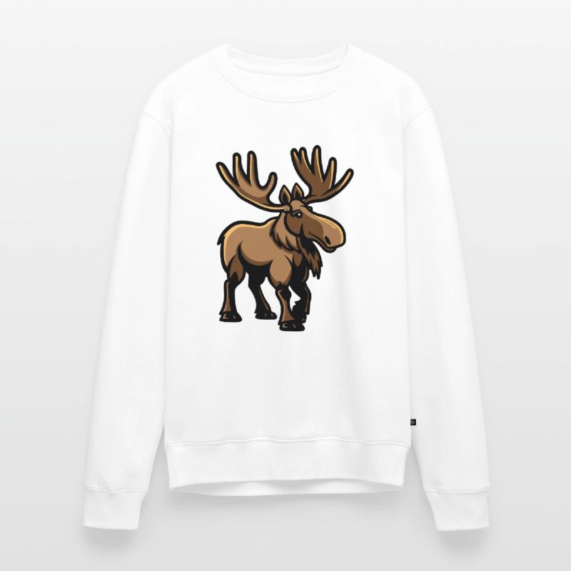 Elch Comic Männer Premium Bio Pullover