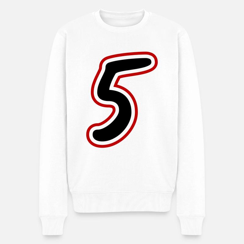 5 Symbole numérique - Pull Premium bio Homme - blanc