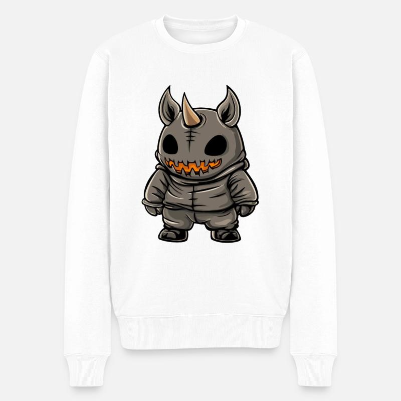 Rhino Halloween Comic Funny - Men's Premium Organic Jumper - white