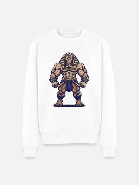 Pharaoh Muscles Fitness - Men's Premium Organic Jumper - white