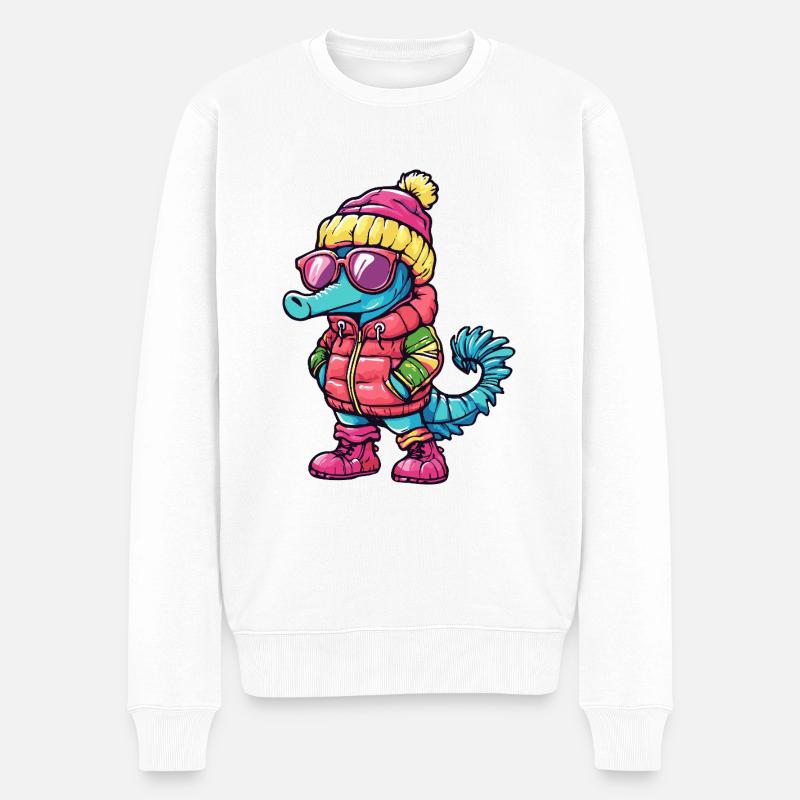 Hippocampe Bande dessinée cool - Pull Premium bio Homme - blanc