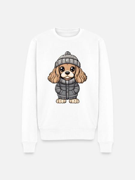 Cocker Spaniel Dog Winter - Men's Premium Organic Jumper - white