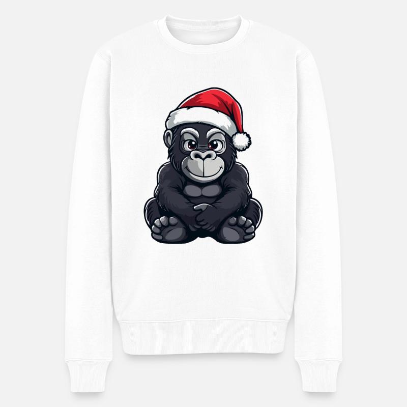 Gorille Noël mignon - Pull Premium bio Homme - blanc