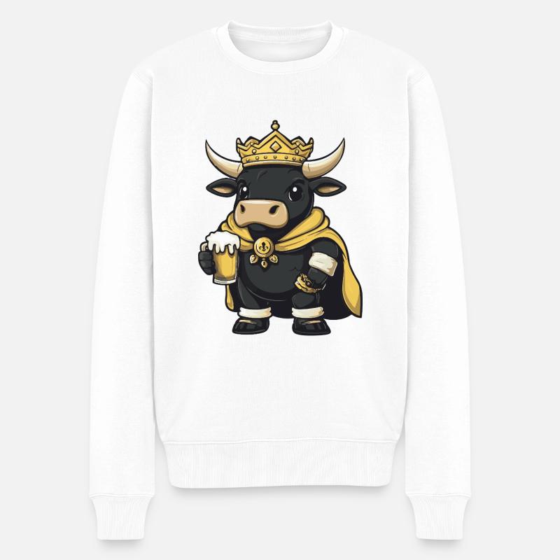 Bull Beer Drôle - Pull Premium bio Homme - blanc