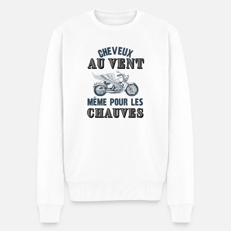 cheveux au vent - Pull Premium bio Homme - blanc