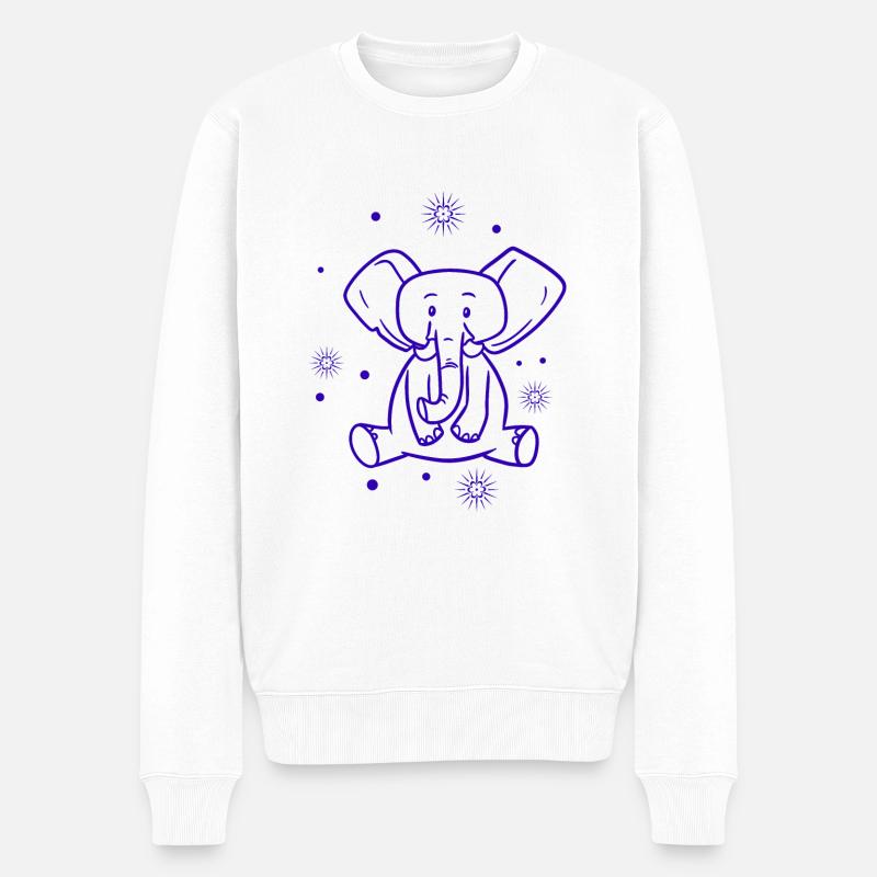 mignon bébé éléphant - Pull Premium bio Homme - blanc
