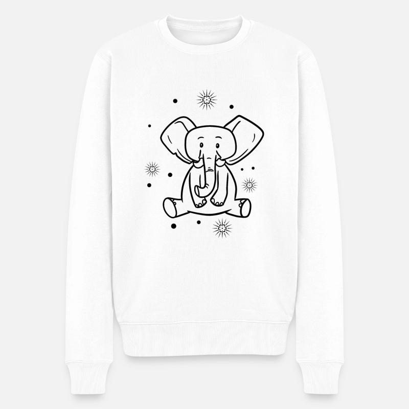 mignon bébé éléphant - Pull Premium bio Homme - blanc