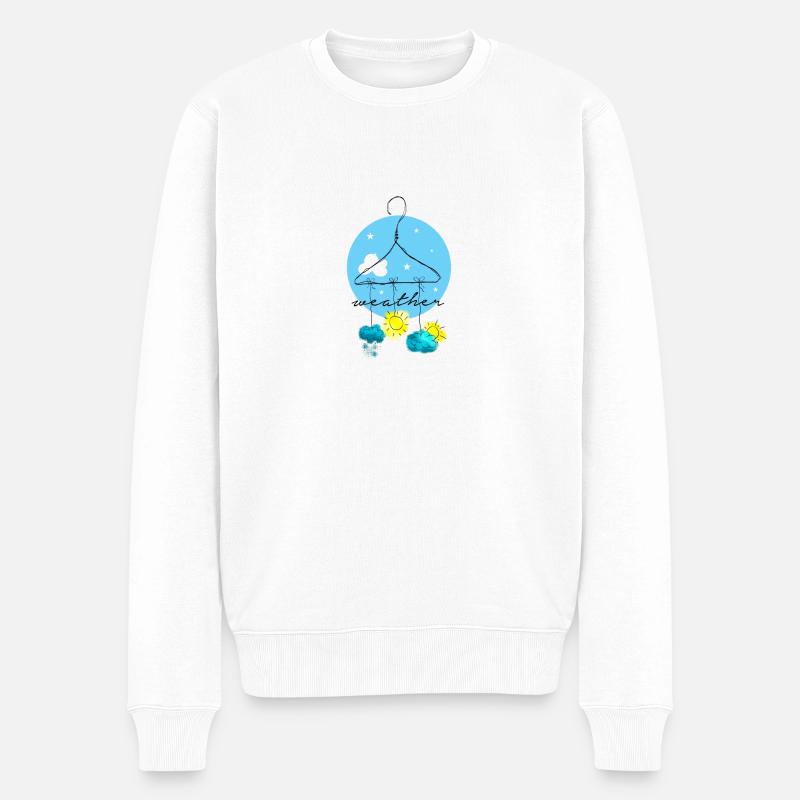 Météo, Météo, Wetter - Pull Premium bio Homme - blanc