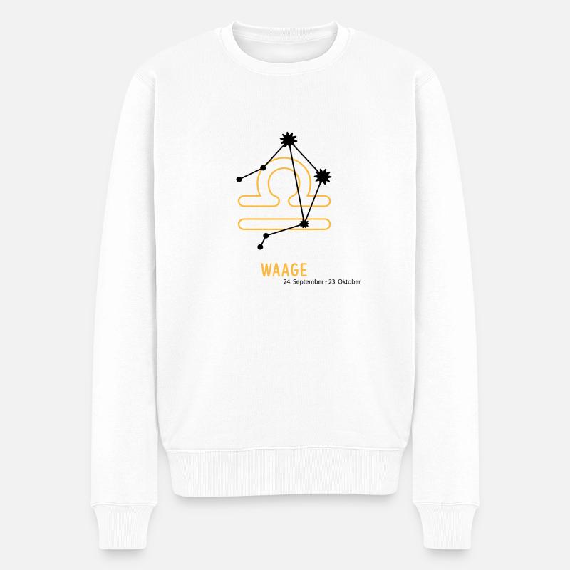 Sternzeichen Illustration Waage - Männer Premium Bio Pullover - Weiß