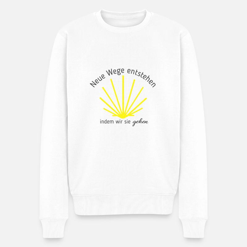 Pilgern Spruch - Männer Premium Bio Pullover - Weiß