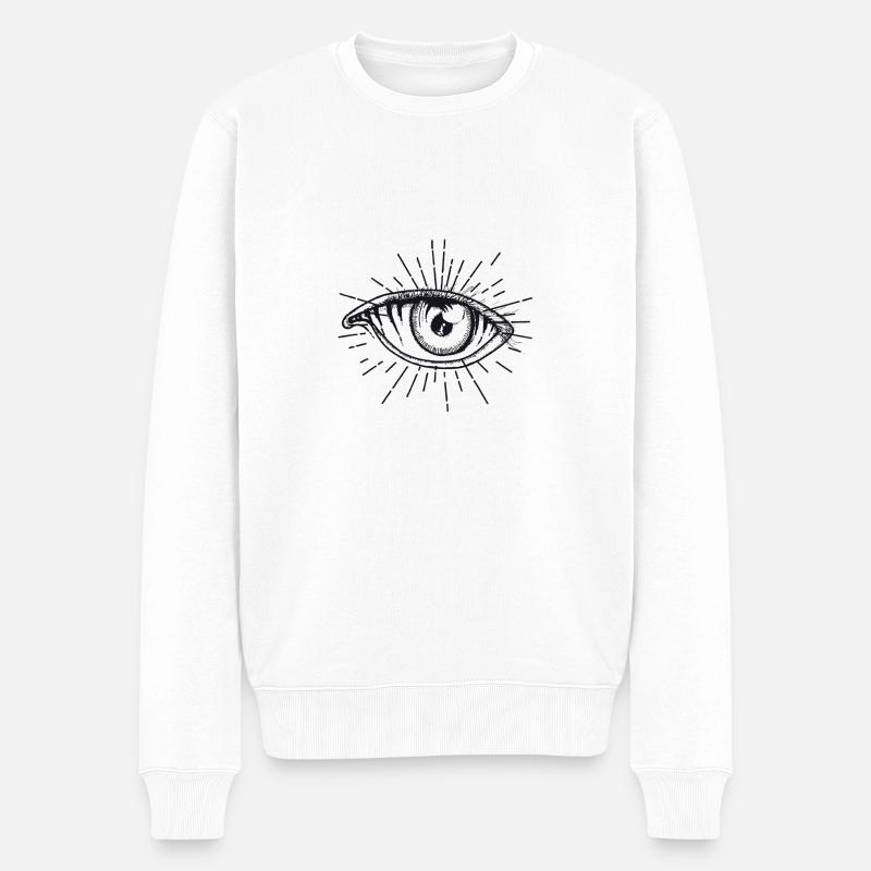 Auge - Männer Premium Bio Pullover - Weiß