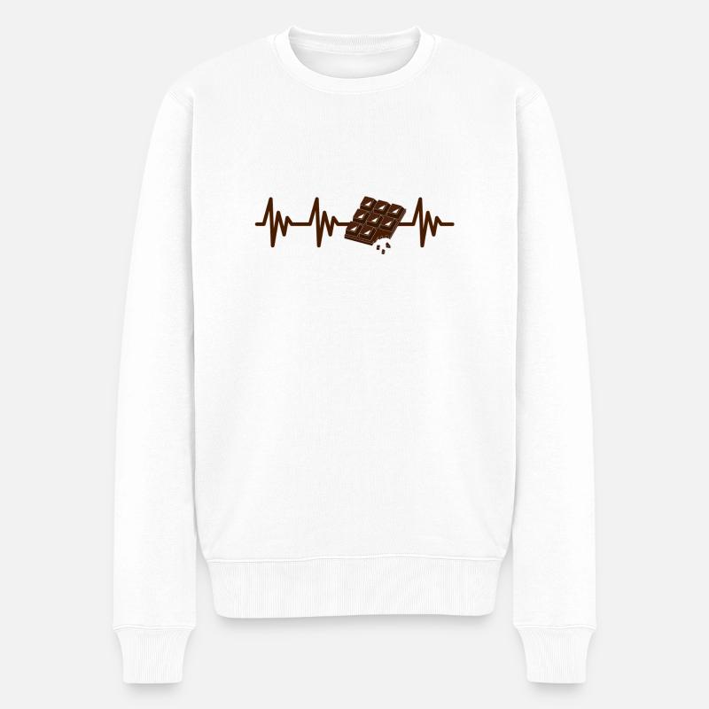 Battement de coeur au chocolat - Pull Premium bio Homme - blanc