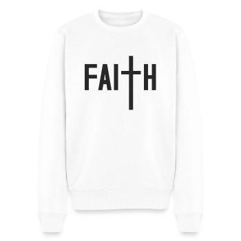 Faith - Men's Premium Organic Jumper - white - Front - Thijin (182cm)