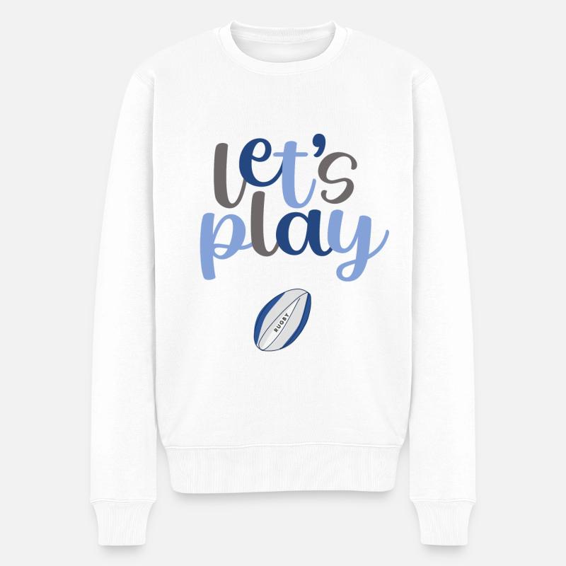 LETS PLAY - Männer Premium Bio Pullover - Weiß