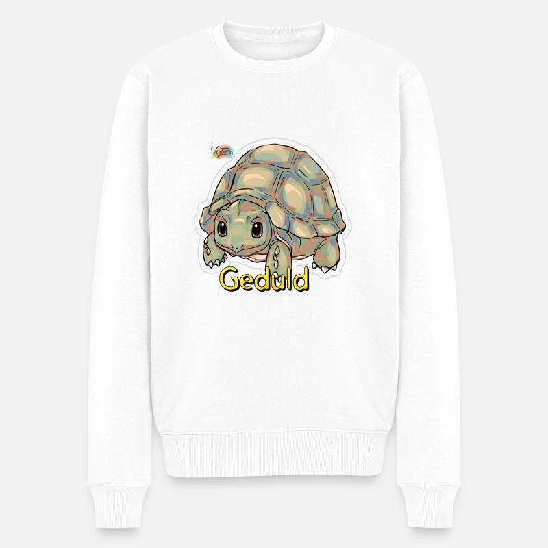 Werte mit Tieren: Geduld - Männer Premium Bio Pullover - Weiß